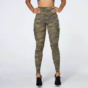 Legging Feminina de Treino Camuflada com Bolso - Rinove Store